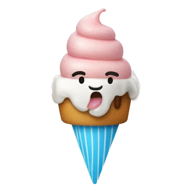 Un hipopótamo comiendo helado  sticker