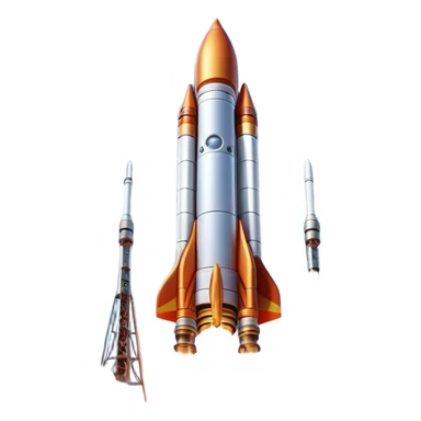  Cinematic Realistic Rocket Launch – A powerful, fiery scene of a massive rocket lifting off, its engines producing a bright, billowing inferno. The metallic body gleams in the sunlight, with intricate paneling and realistic textures bringing out its engineering marvel. Thick clouds of smoke and steam rise as it ascends into the sky. sticker