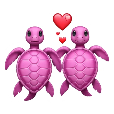 Pink Sea turtles with heart sticker