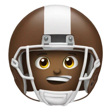 Football with a face sticker