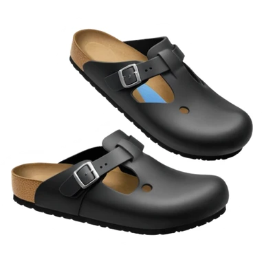 black boston birkenstock clog emoji sticker