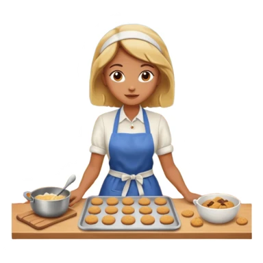 Woman baking fall cookies fall scenery sticker