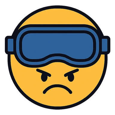 angry emoji with VR headset sticker