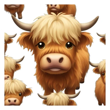 Cute highland cow sticker