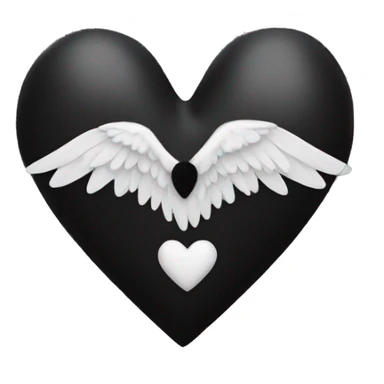 Black heart with wings sticker