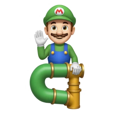 Mario se tient sur un tuyau de Mario Bros sticker