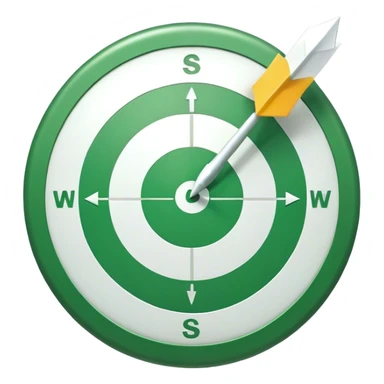 Cinematic Realistic green target with a white arrow in the center  sticker