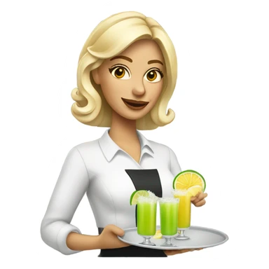 Blonde waitress with margaritas sticker