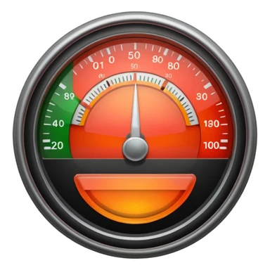a meter gauge. Use 3 colors. red on the part. Orange on the middle. Green on the right. sticker