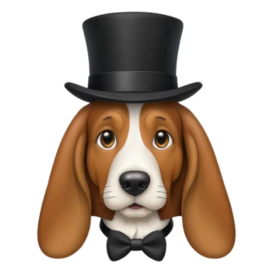 Basset hound in a top hat sticker