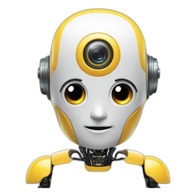 AI Robot A cute, friendly robot face with circuit-like features sticker