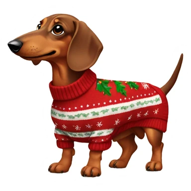 dachshund in a christmas sweater sticker