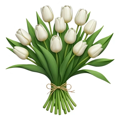 White tulips bouquet sticker