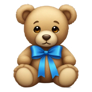 teddy bear with blue ribbon sticker
