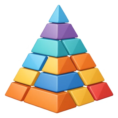 2-d triangle with boxes inside like a bureaucratic system sticker