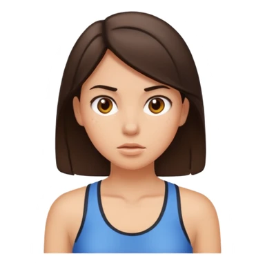 brunette girl sweating sticker