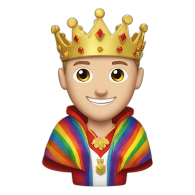 Jonathan Toews as a rainbow king with a royal robe on sticker