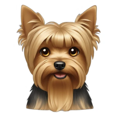 yorkshire-terrier-point-ears-down and bow on the head sticker