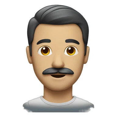 man with a mustache and a side parting
 sticker