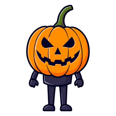 pumpkin person cartoonish sticker sticker