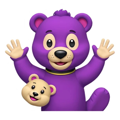 Bok the Hand Puppet from The Wiggles with purple bear puppet sticker