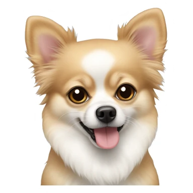 White Pomeranian and Chihuahua mixed dog sticker