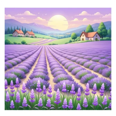 Shiny beautiful glossy purply pastel whitish light sparkly glittery sunny bright lavender lilac flower fields aesthetic scenery grass field cottagecore pastelcore lavendercore realistic real life outside painting sticker