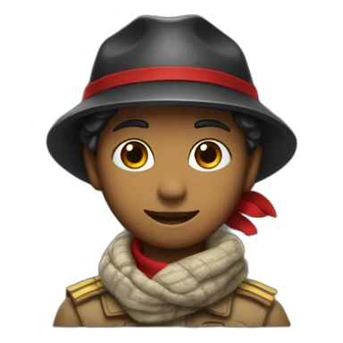 scout avec un foulard noir et rouge et un béret sticker