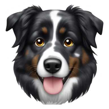 black tri australian shepherd with spots on muzzle sticker