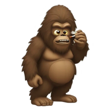 Bigfoot smoking sticker