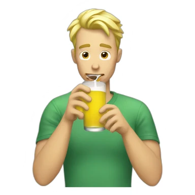blonde guy drinking something sour with reaction in face sticker