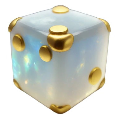 opal crystal gemstone square dice gold dot sticker
