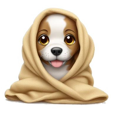Puppy wrapped in a blanket sticker