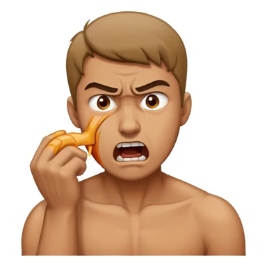 angry guy choking himself from embarrassment  sticker