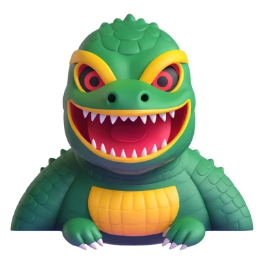 alligator luchador mask with scaly texture and menacing eyes sticker