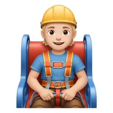 Icone un viking enfant qui sourie et qui est dans un roller coaster  sticker