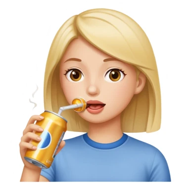 Girl chugging canned drink sticker