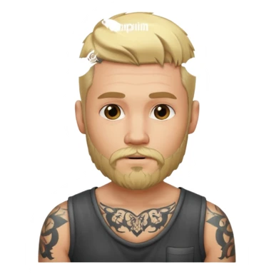 blonde tattooed bearded male prisoner sticker