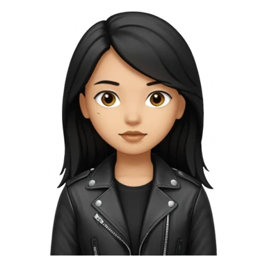  Siyah uzun saçlı ceket giyen esmerimsi kız fazla esmer değil siyah ceket  sticker