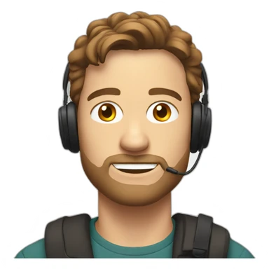 Podcast with a white man with brown hair sticker