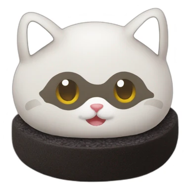 black rice cake mochi cat sticker
