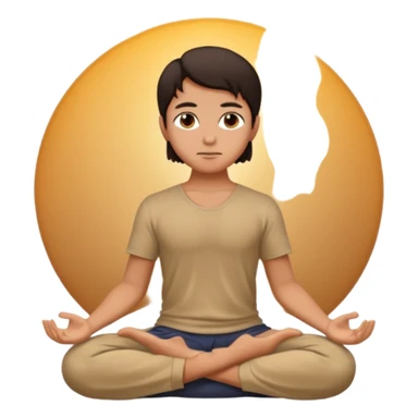 meditating (dark hair) sticker