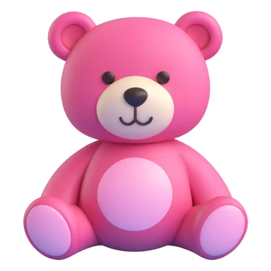 pink teddy bear, cute, simple sticker