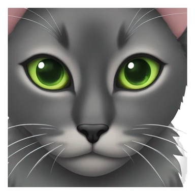black cat with green eyes sits sticker