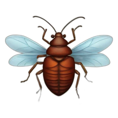 bedbug with wings sticker