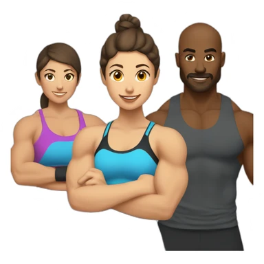 crossfiters man and woman training sticker