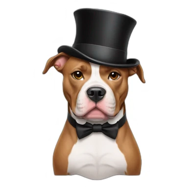 Pitbull wearing a top hat and bow tie sticker