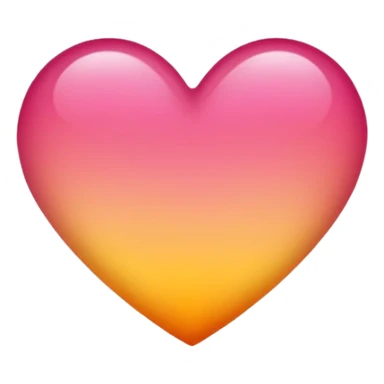 Yellow to orange to dark pink gradient heart sticker