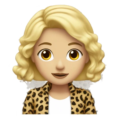 blonde girl in leopard print sticker
