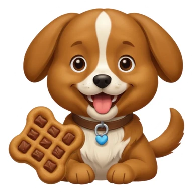 dog eating dog treat sticker